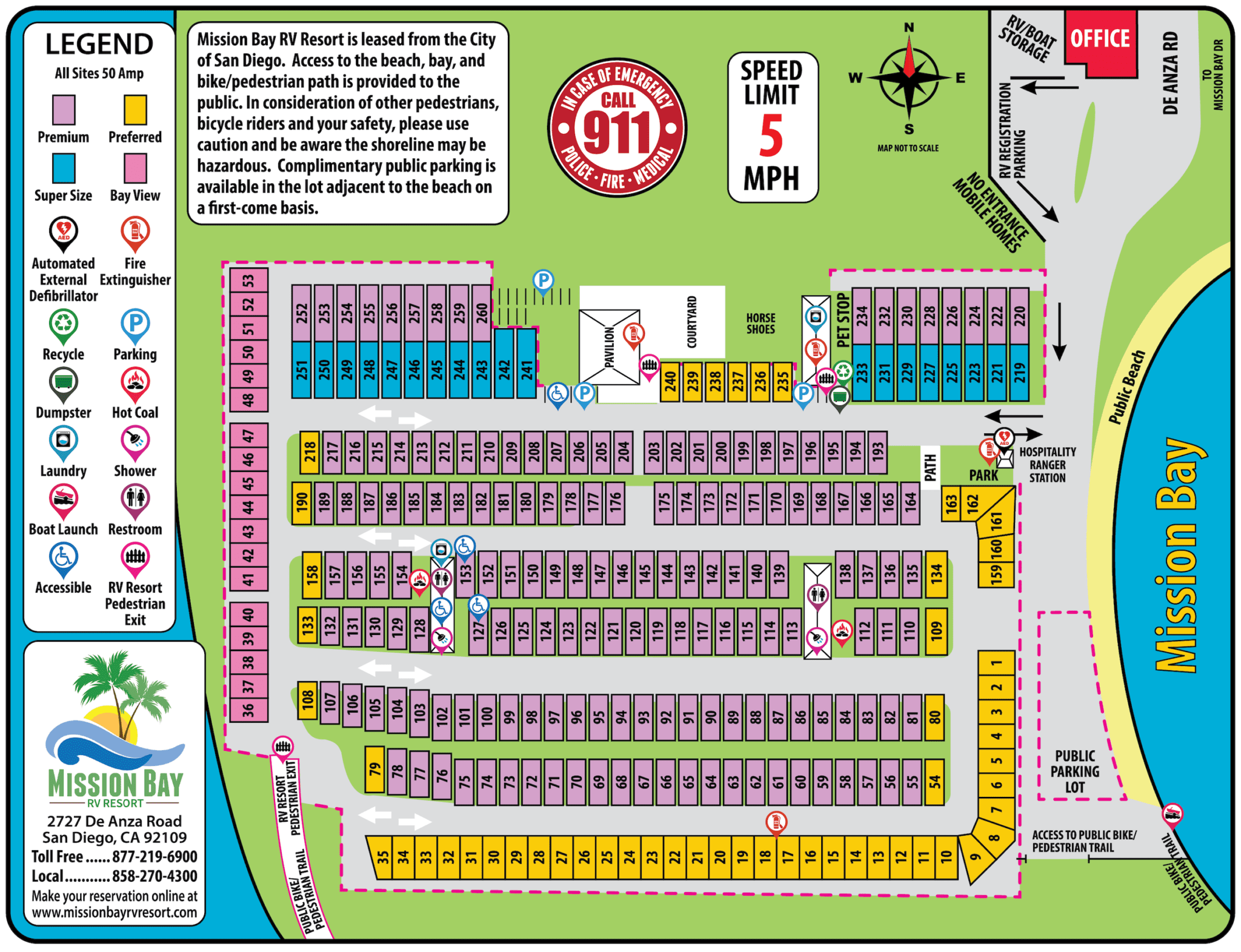 RV Rates & Map • Mission Bay RV Resort