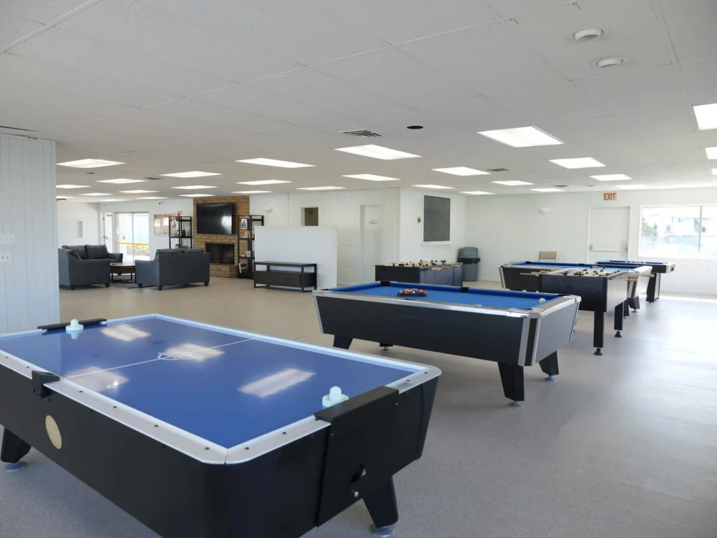 gaming tables at clubhouse