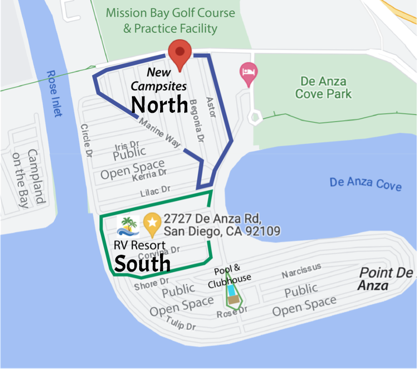 Mission Bay RV Resort Map