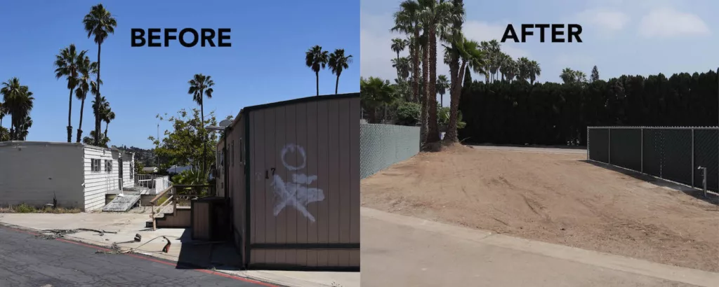 before & after North Mission Bay RV resort