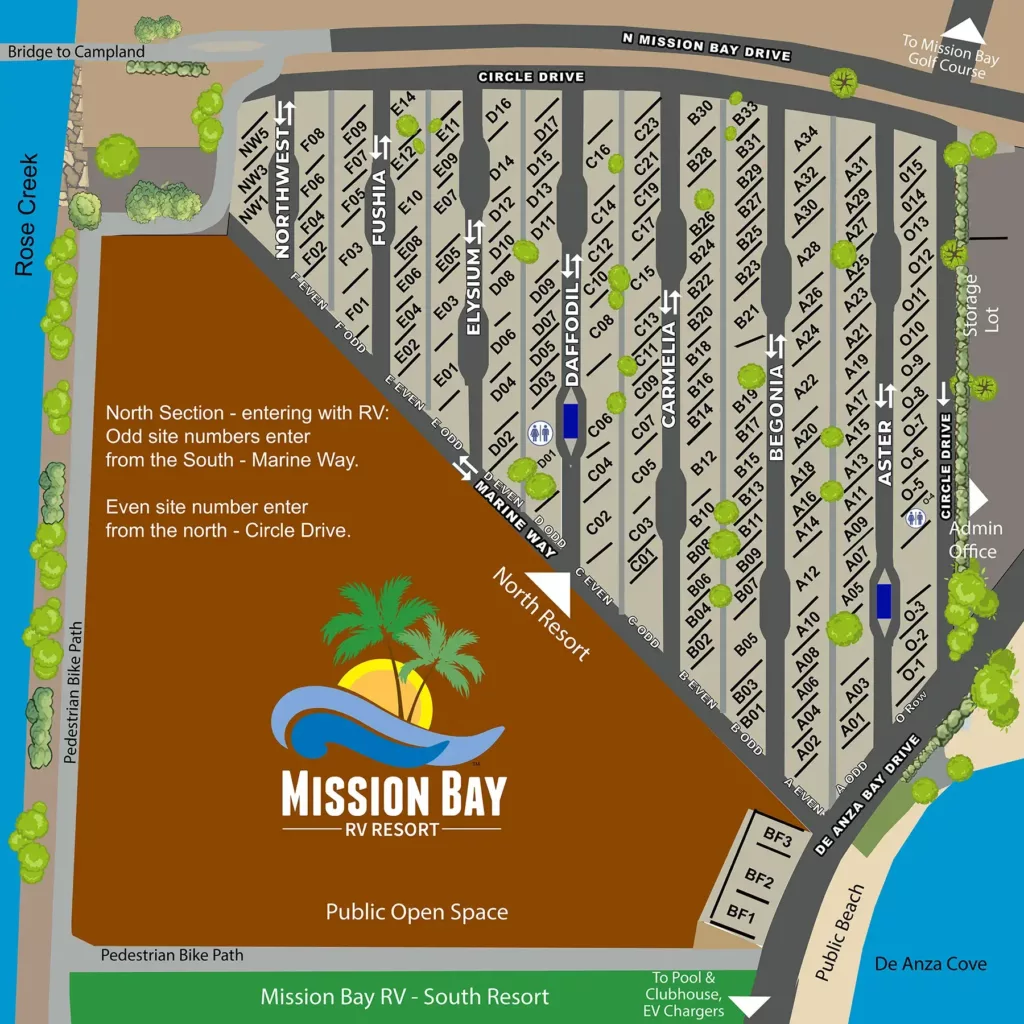 RV Rates & Map • Mission Bay RV Resort