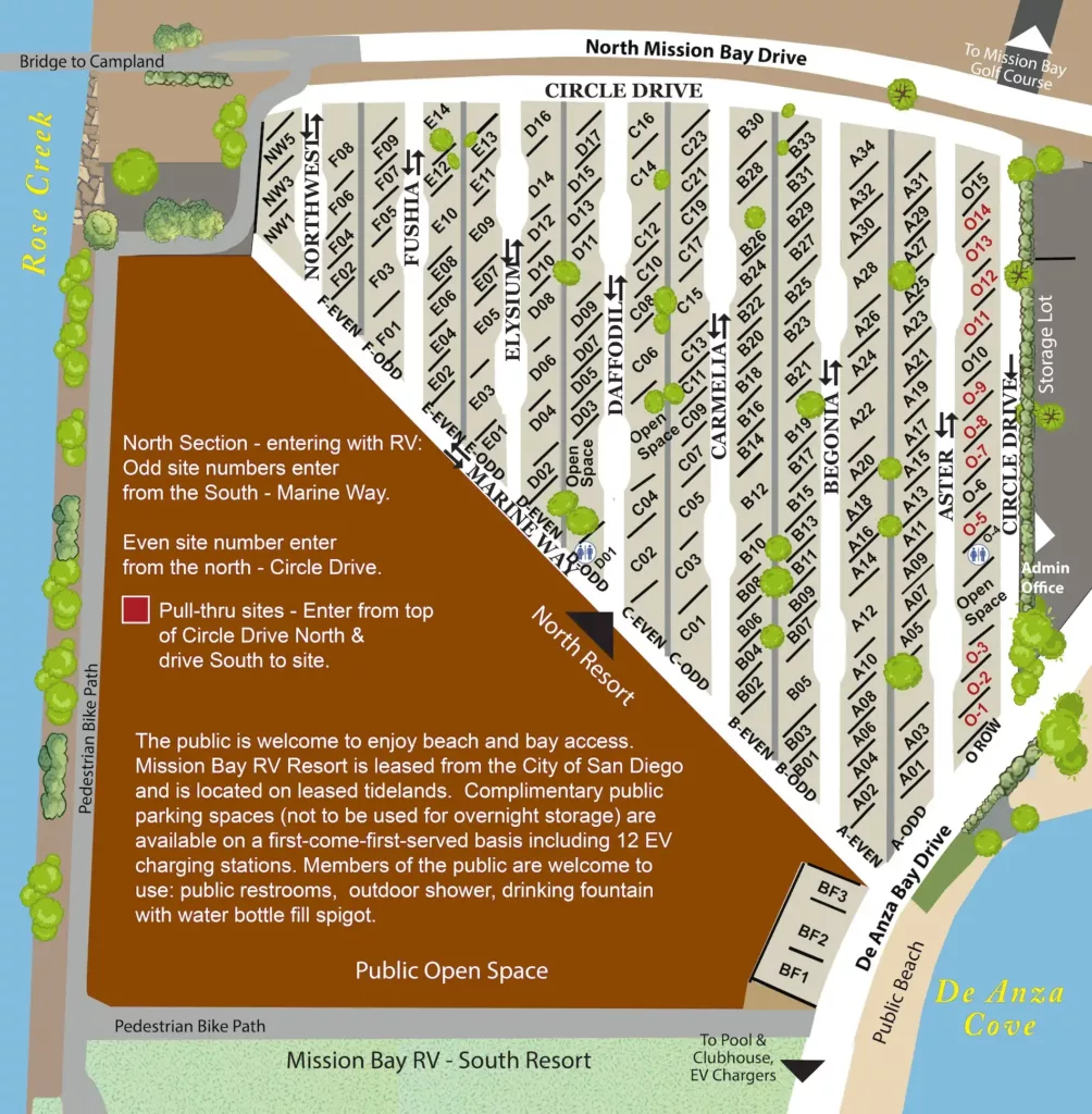 RV Rates & Map • Mission Bay RV Resort