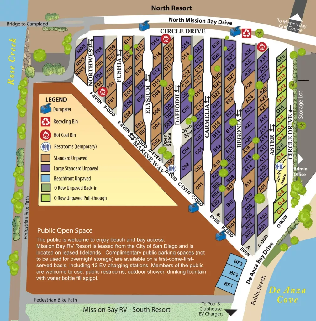Mission Bay Resort North site map