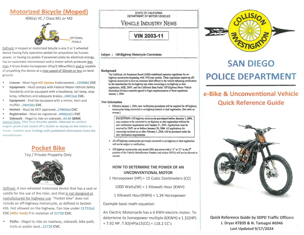 Ebike info from the City of San Diego - part 1