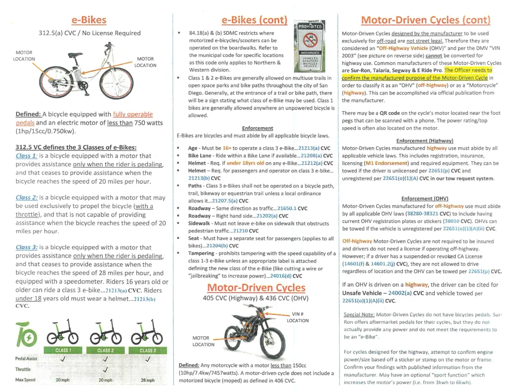 Ebike info from the City of San Diego - part 2