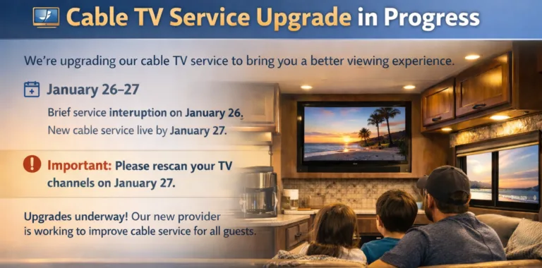 announcement that we are upgrading cable tv on 1/26-1/27/26